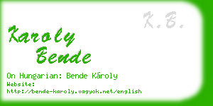 karoly bende business card