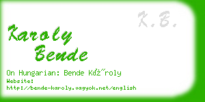karoly bende business card